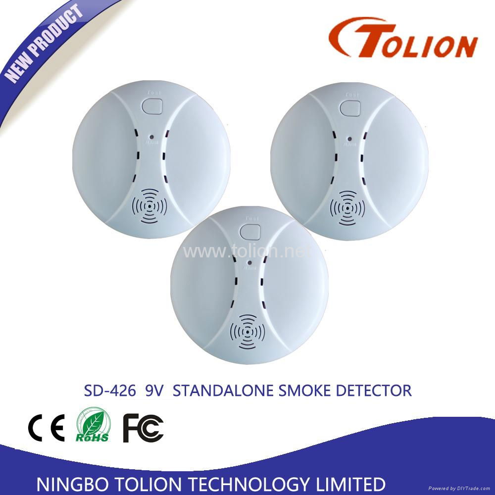 Battery Operated Wireless Standalone Photoelectric Smoke Detector 315MHz or 433M 3