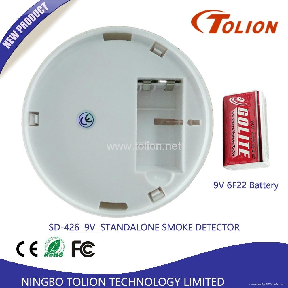 Battery Operated Wireless Standalone Photoelectric Smoke Detector 315MHz or 433M 4