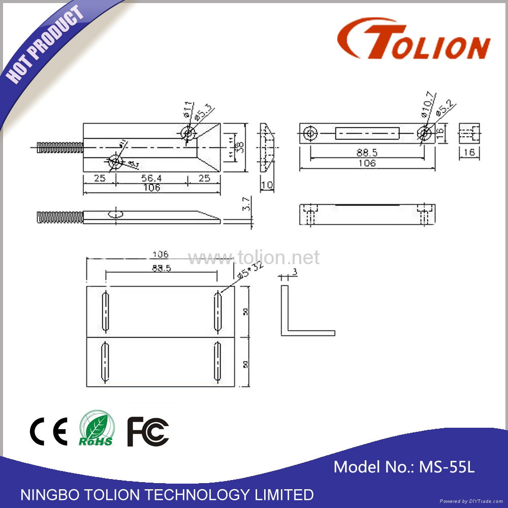 Overhead Roller Shutter Door Magnetic Contacts for Security Alarm 2