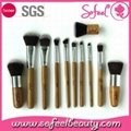 Sofeel 11pcs bamboo makeup brush set  1