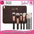 8pcs rose gold makeup brush set with