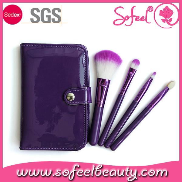 2015 4pcs Gift makeup brush set hot selling cheap price 