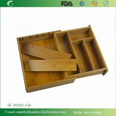 Bamboo Cutlery Tray, Bamboo Storage Organization