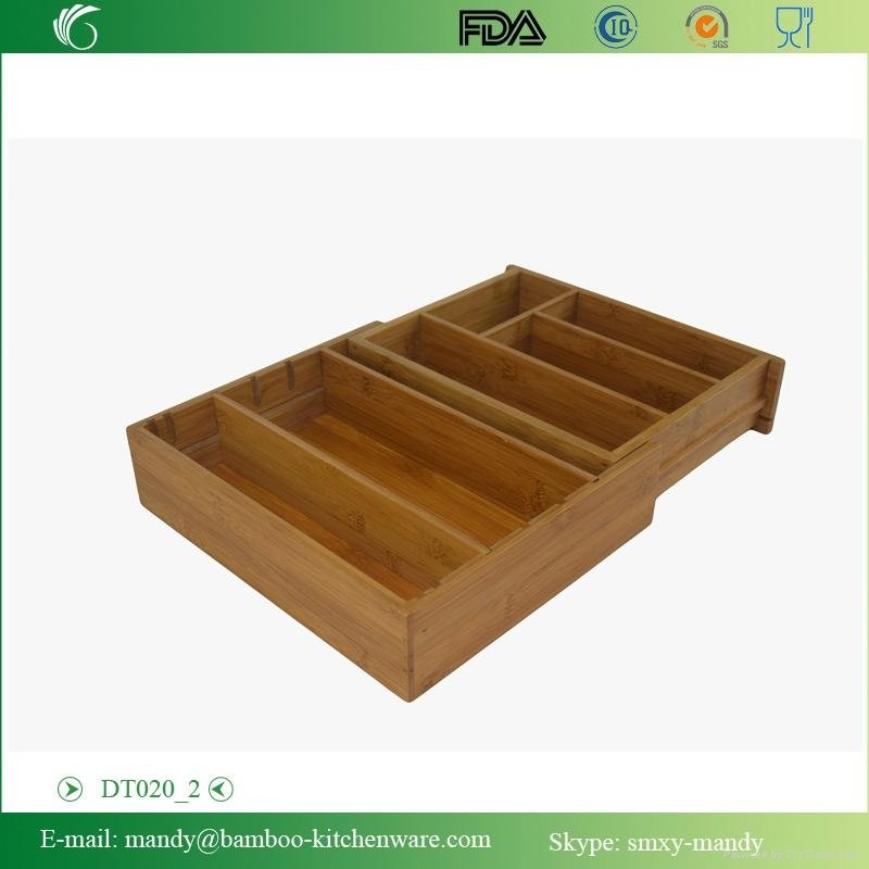 Bamboo Cutlery Tray, Bamboo Storage Organization 4
