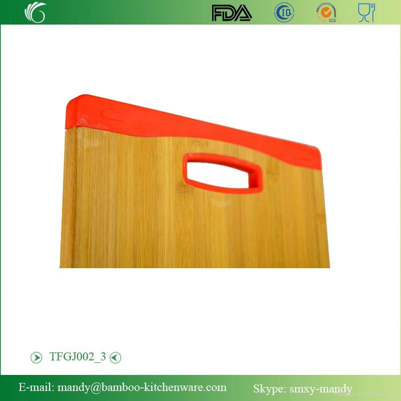Bamboo Cutting Board Butcher Block with Non-Slip Silicone Edges