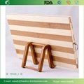 Beautiful Bamboo Wood Cutting Board & Serving Platter Set 4