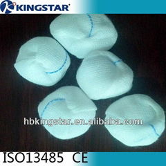 Medical absorbent cotton gauze ball