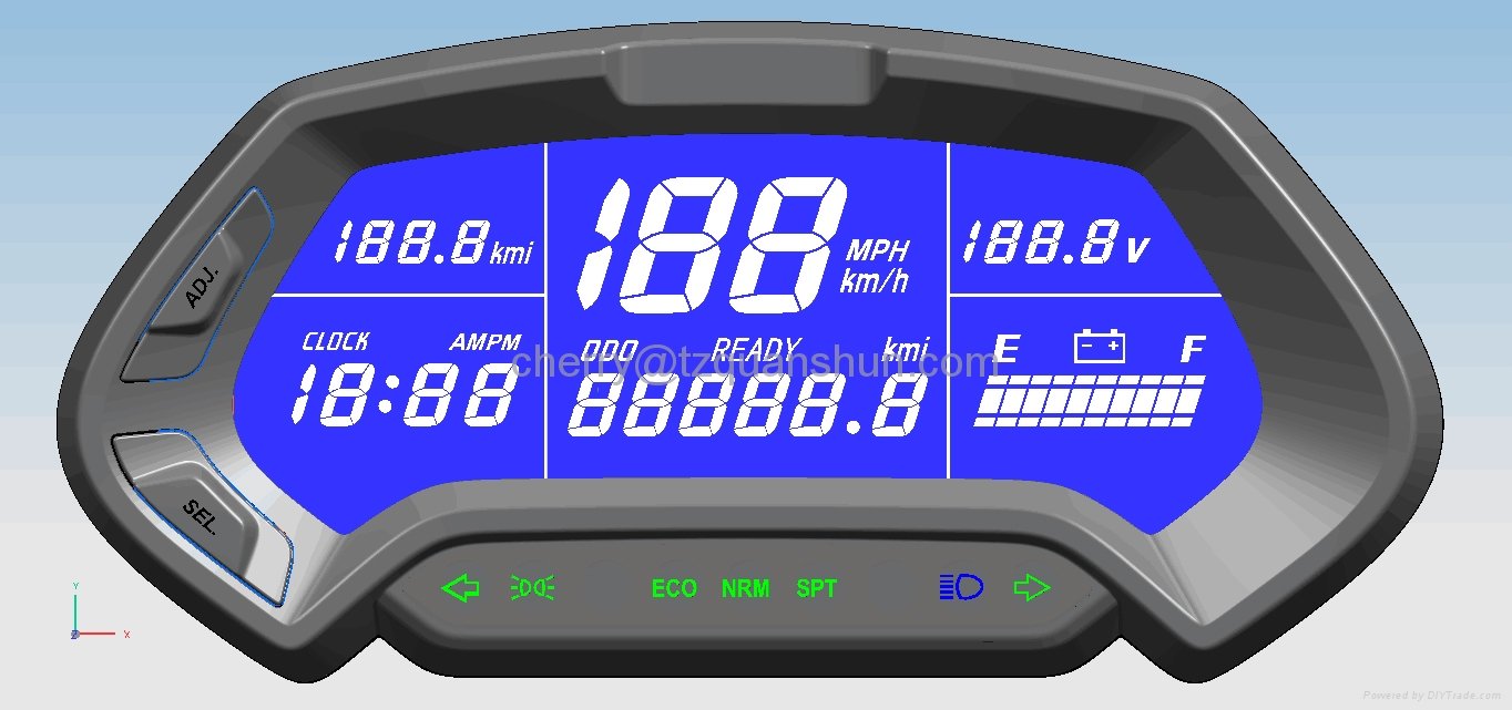 Electric Motorcycle Speedometer 48v-144v Milemeter 2