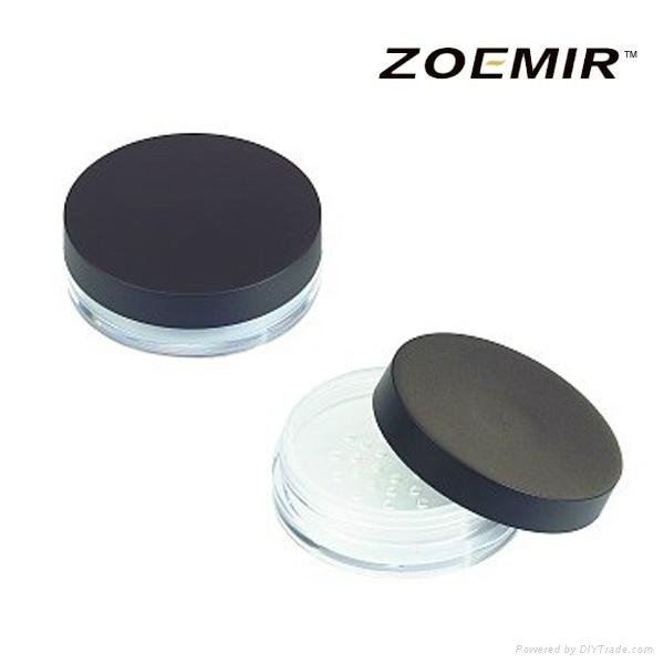 2016 popular empty round loose powder cosmetic container with sifter