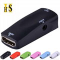 hot selling hdmi female to vga female adapter with audio 3.5mm port for hdtv up 