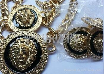 New Sexy Product Gold Plated Enameled Lion Head Necklace Earrings Ring Bracelet  2