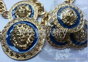 New Sexy Product Gold Plated Enameled Lion Head Necklace Earrings Ring Bracelet  3