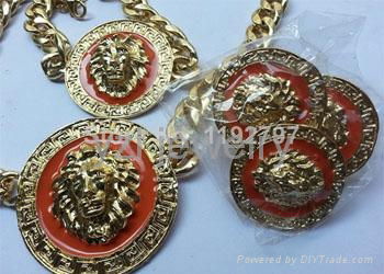 New Sexy Product Gold Plated Enameled Lion Head Necklace Earrings Ring Bracelet  5