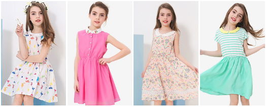 2015 new fashion children kids dress girls summer style party chiffon wedding  3