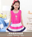 2015 new fashion children kids dress girls summer style party chiffon wedding  5