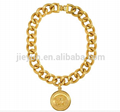 Exaggerate gold doll pendant necklace