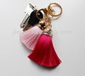 Luxury leather tassel keychain for