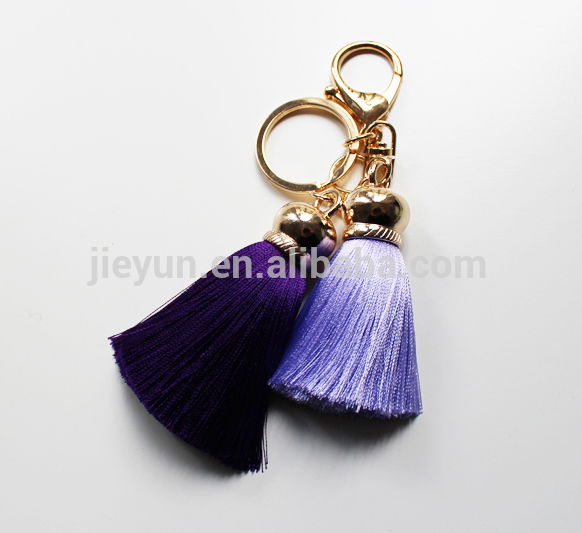 Luxury leather tassel keychain for promotion gift 2
