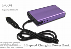 Hi-speed charging power bank 14V10A fast charge via car cigarette plug