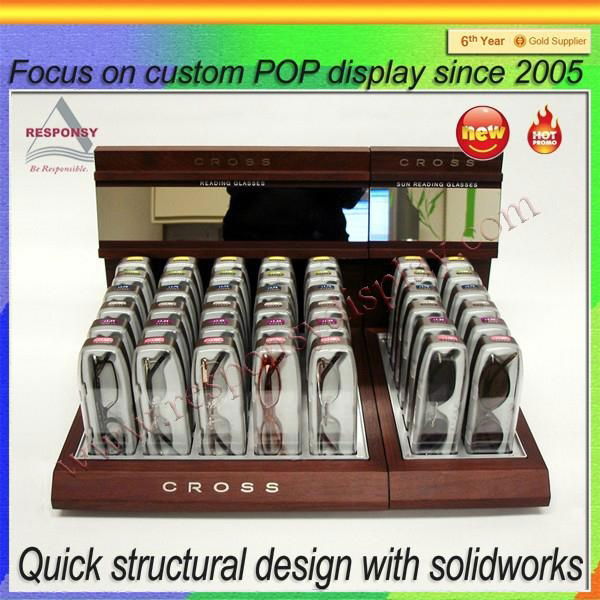 Customized wooden display stand for eyeglasses 5