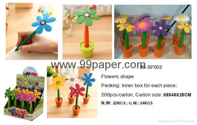 Flowers shape ball pen with magnet 3