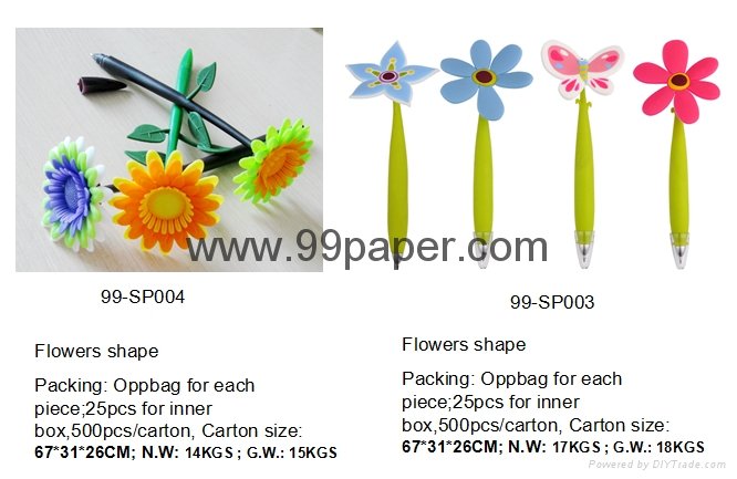 Flowers shape ball pen with magnet 2