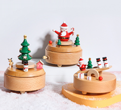  Wooden toys Factory wholesales customizable wooden music box for gift