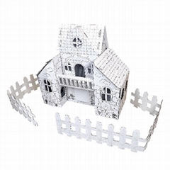 DIY kids play cardboard doodle house doodle toy DIY 3D puzzle 3D paper toy Drawi
