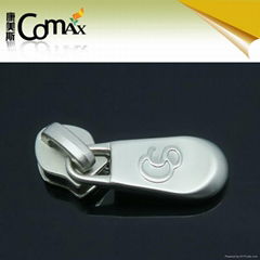 Embossed logo custom clothing and bag zipper slider