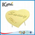 Heart shape custom embossed metal brand tag 1