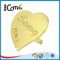 Heart shape custom embossed metal brand tag 2