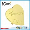 Heart shape custom embossed metal brand tag 3