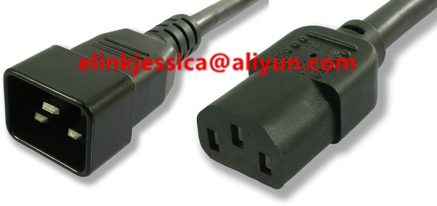 International IEC60320 C14 to C13 Computer Power Cords