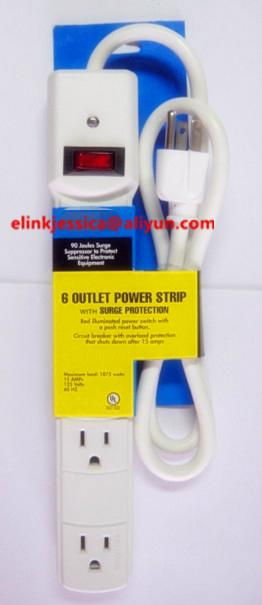 USA 6 Outlet Surge Protector Power Strip