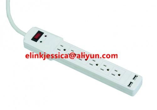 USA 6 Outlet Surge Protector Power Strip 2