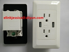 High Quality Dual Socket USB Wall Outelt