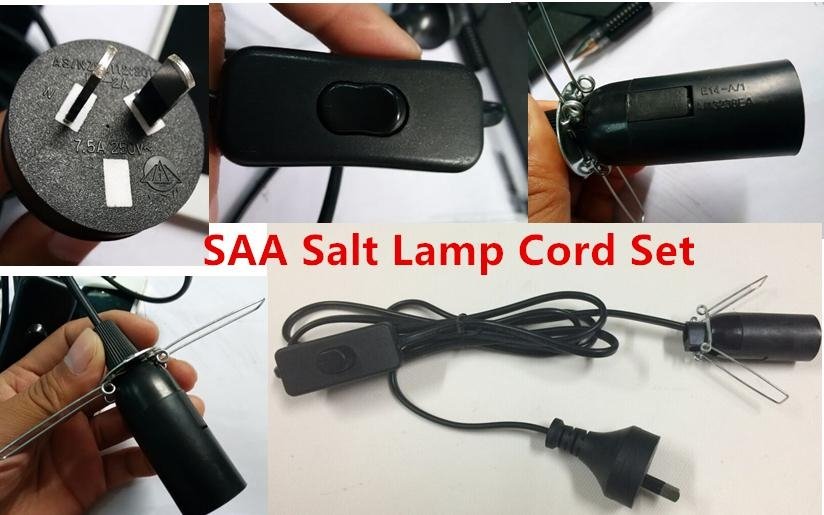 Salt Lamp Power Cord Rotate On OFF Dimmer switch lampholder 2
