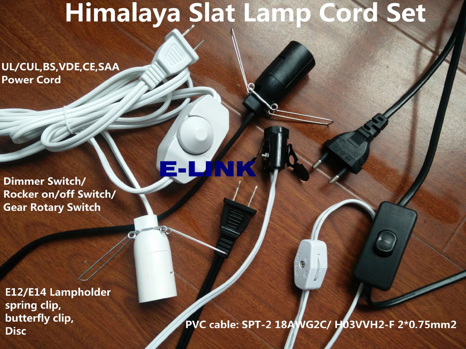 Salt Lamp Power Cord Rotate On OFF Dimmer switch lampholder