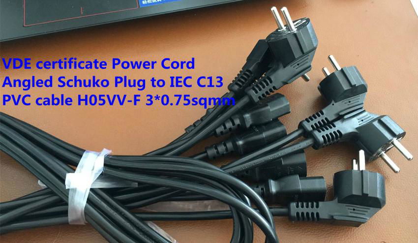 VDE Schuko Plug to IEC C13 Power Cords