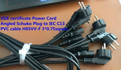 VDE Schuko Plug to IEC C13 Power Cords