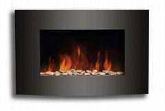 wall mounted electric fireplace pebbels Amazon