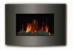 curved wall mounted electric fireplace