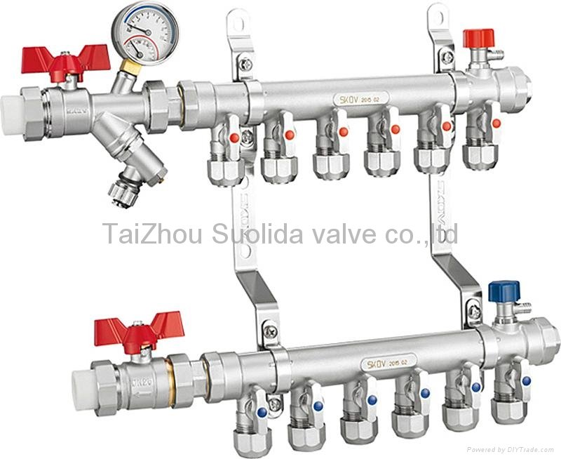 Brass manifolds with double ball valve by nickel plated