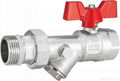 Brass filter ball valve with union 1