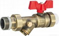 Brass filter ball valve with union 1"*25PP-R 