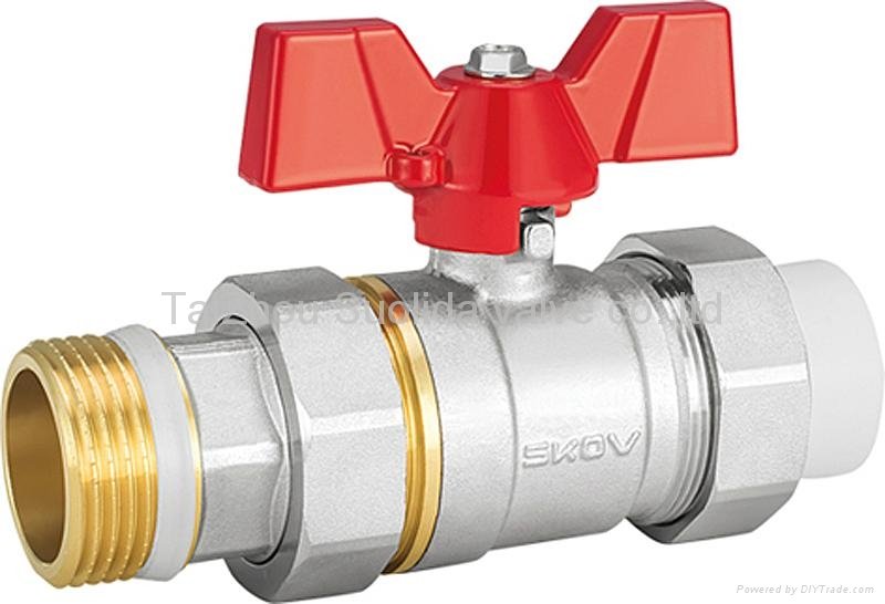 Nickel plated brass filter ball valve with 2 PCS  2