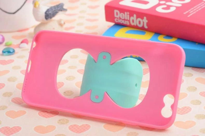 New arrival Cute bowknot kickstand silicone cover case for iPhone 6  2
