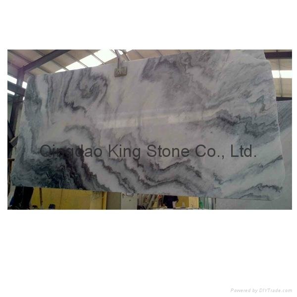 Popular white-gray marble slab with high polished surface 3