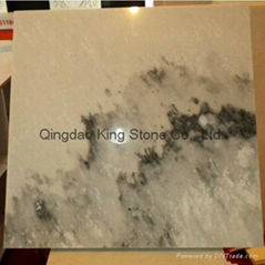 Cheap white-gray marble slab with high polished surface