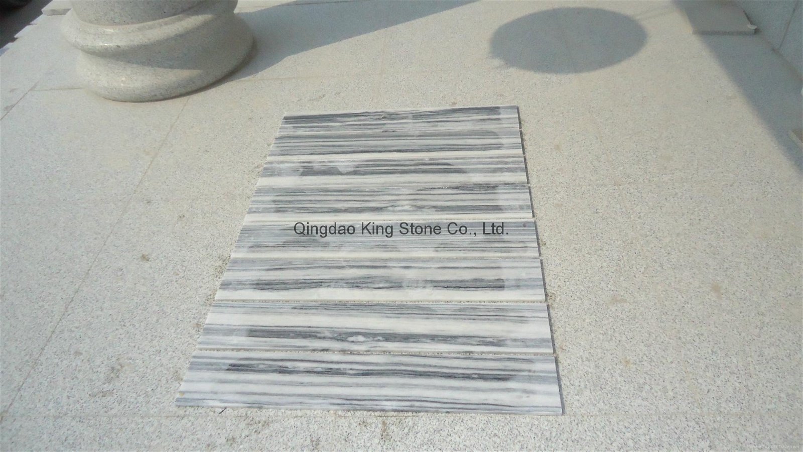 Hot sale gray stripe marble tile with polished surface 4